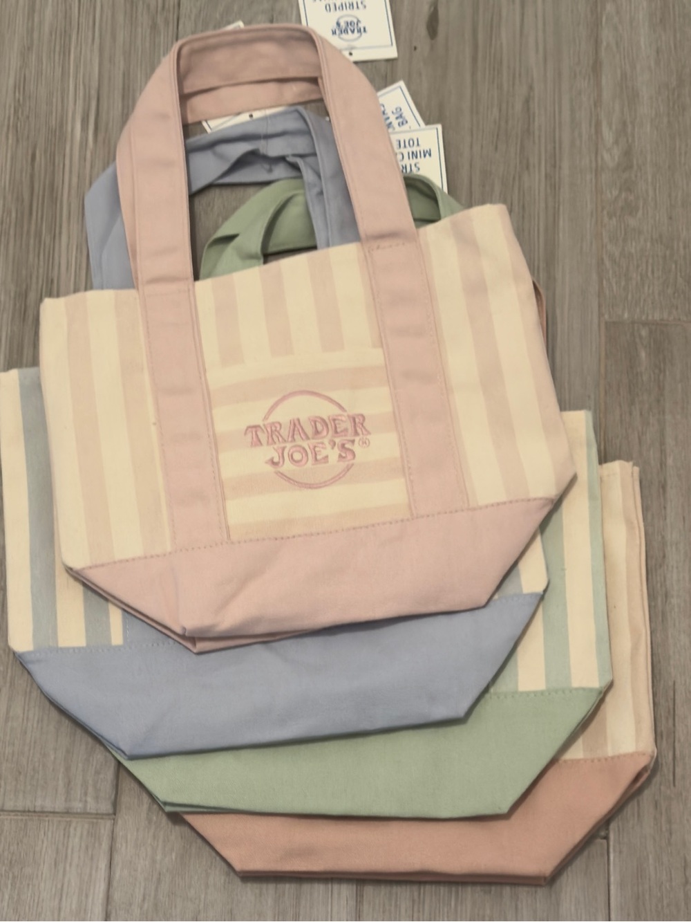 Trader Joe’s Striped Mini Canvas Tote Bag - Picture 2 of 6